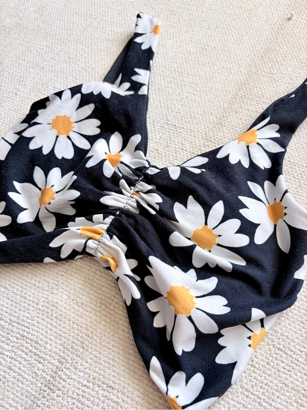 Daisy Crop Top Sports Bra + Bike Shorts Matching Set — Small Top / XS Bottom - Picture 7 of 14